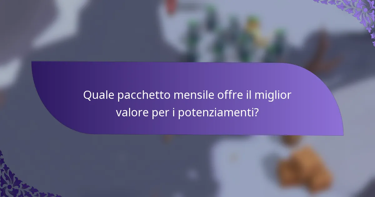Quale pacchetto mensile offre il miglior valore per i potenziamenti?